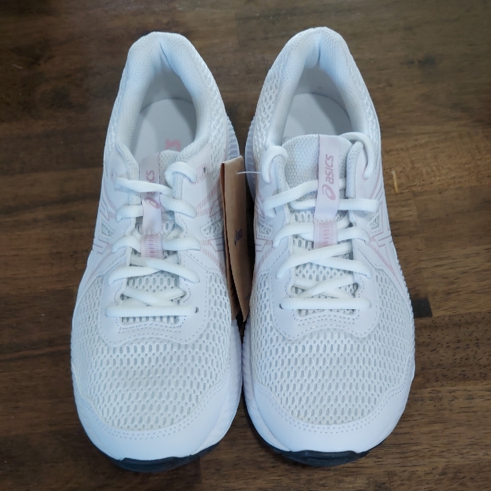 ASICS Women's White and Pink Athletic Shoes